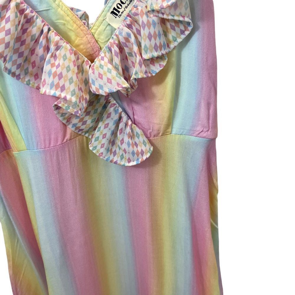 New With Tags All Things Mochi Amanda Dress In Pink Rainbow Size Medium — image 4 of 8